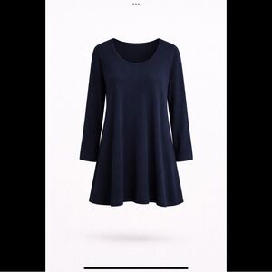 Sympli Made in Canada Navy Asymmetrical Tunic Blouse Size 14